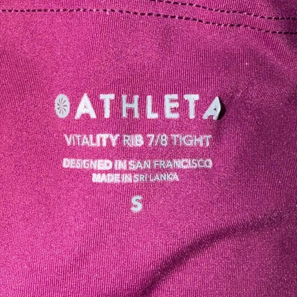 Athleta Vitality Rib 7/8 Tight Women's Size S Velvet Plum Purple High Rise
